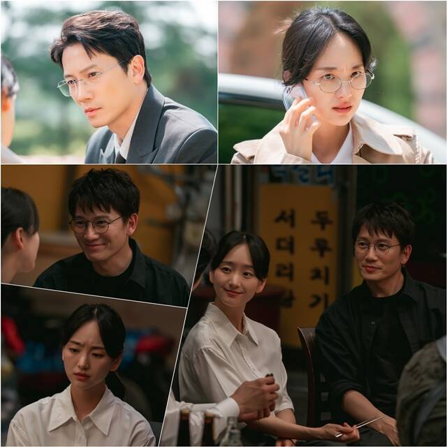 MBC 새 금토드라마 판사 이한영에 출연하는 배우 지성(맨 위 왼쪽)과 원진아의 스틸이 공개됐다. /MBC