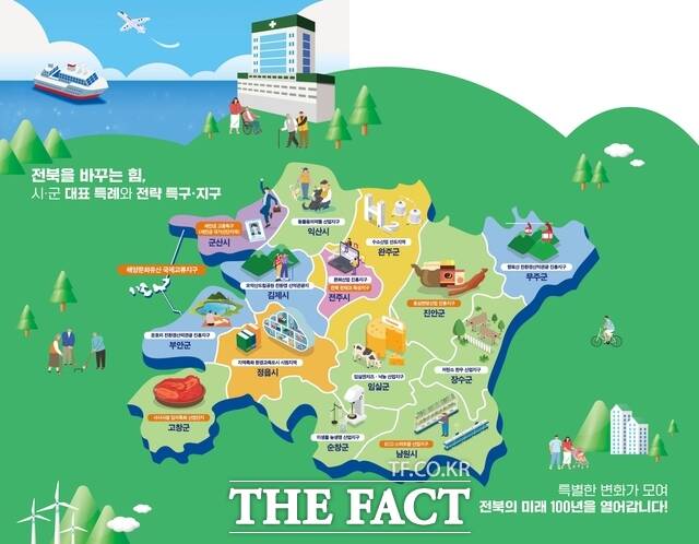 전북 시·군별 대표 특례 및 전략 특구지구. /전북도