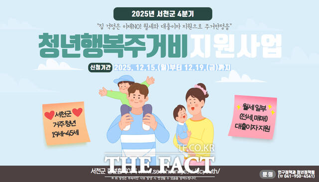 충남 서천군 청년 행복 주거비 지원 사업 홍보물. /서천군