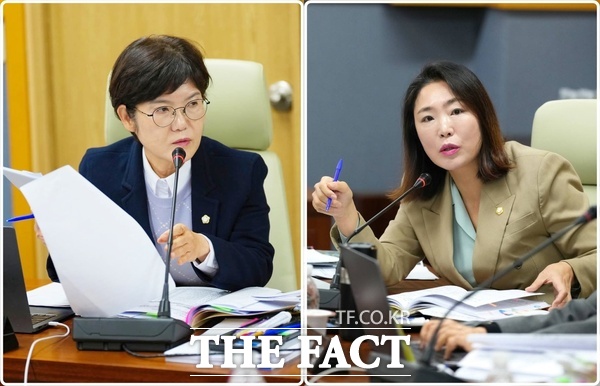 대전 서구의회 최지연 의원(민주당, 가수원동, 도안동, 관저1·2동, 기성동, 오른쪽)과 신혜영 의원(민주당, 둔산1·2·3동, 왼쪽). /대전 서구의회