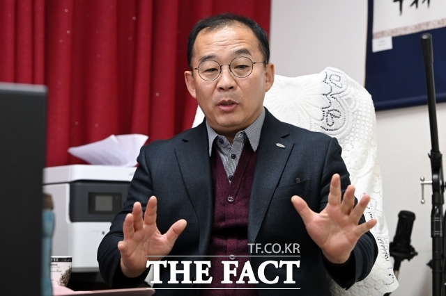 장세율 겨레얼통일연대 대표는 지난 3일 오후 서울 영등포구 사무실에서