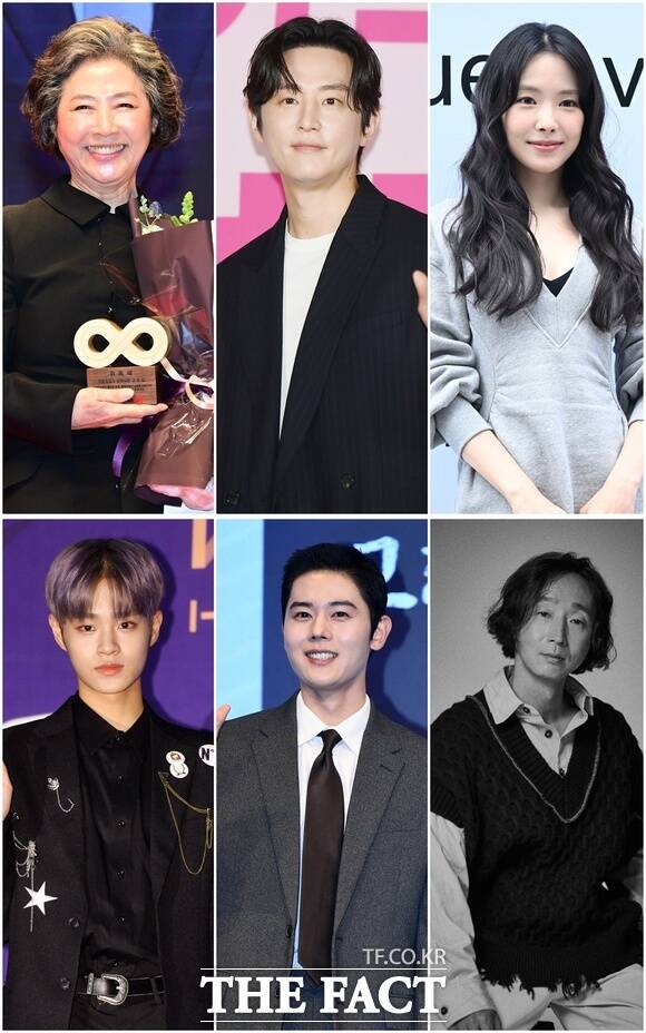 고두심 권율 손나은 전성곤 김동준 이대휘(왼쪽 위부터 시계 방향)가 새 예능 '호텔 도깨비'에 출연한다. /더팩트 DB