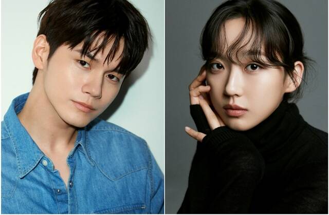 배우 옹성우(왼쪽)와 한지현이 러브 : 트랙에서 첫사랑은 줄이어폰에 출연한다. /각 소속사