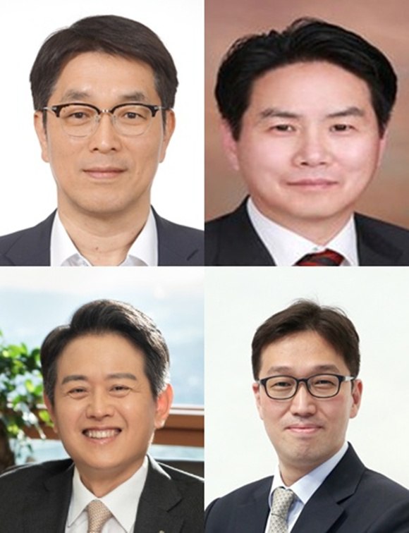 신한금융그룹은 5일 자회사최고경영자후보추천위원회를 열고 자회사 사장단 후보 추천을 실시했다. 신한라이프 신임 사장 후보에는 천상영 지주회사 그룹재무부문 담당 부사장을, 신한자산운용 신임 사장 후보에는 이석원 전 국민연금공단 기금운용본부 전략부문장을 추천했다. 신한자산신탁 이승수 사장과 신한EZ손해보험 강병관 사장은 연임 추천했다. (왼쪽 위부터 시계방향으로) 천상영 부사장, 이석원 전 국민연금 부문장, 강병관 신한EZ손보 사장, 이승수 신한자산신탁 사장. /신한금융그룹 