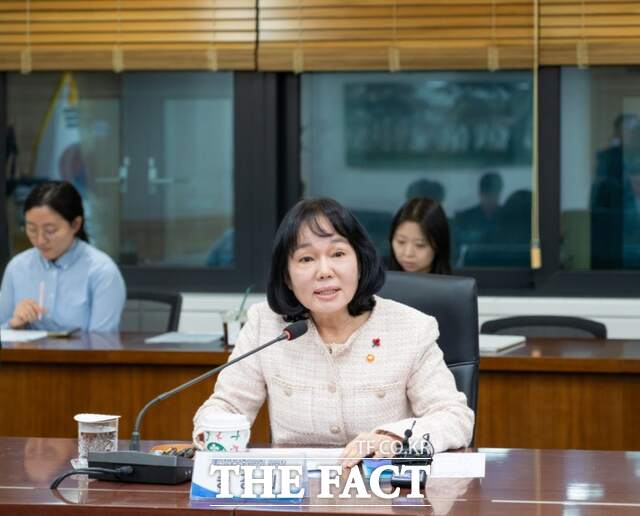 송경희 개인정보보호위원회 위원장이 6일 오후 정부서울청사에서 개최된 ISMS-P 인증 개선 관련 회의에서 모두발언을 하고 있다. /개인정보보호위원회