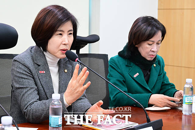 개회사하는 김미애 간사. 오른쪽은 이인선 국회 성평등가족위원장.