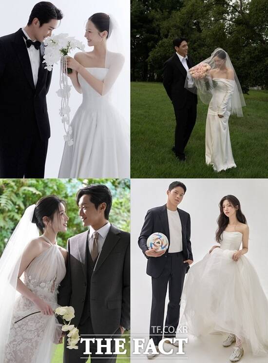 이달에 결혼하는 대구FC선수들. 왼쪽 위부터 시계 방향으로 김주공, 박대훈, 장성원, 우주성 /대구FC