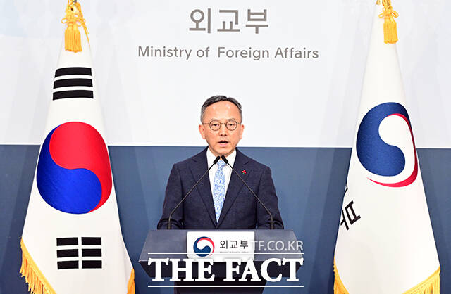 박일 외교부 대변인이 9일 오후 서울 종로구 외교부에서 현안 관련 정례브리핑을 하고 있다. /임영무 기자