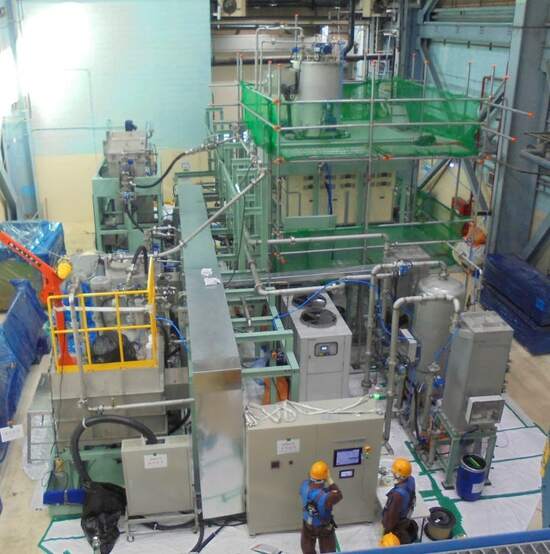 원자력연구원의 C-14 함유 중수로 폐수지 업사이클링 기술로 조성된 설비. /원자력연구원