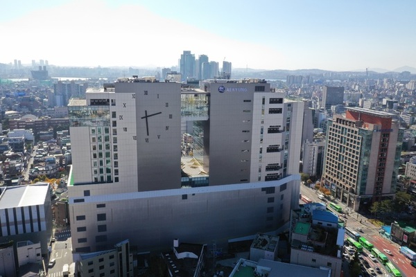 애경그룹 전 사업이 3분기 매출 역성장을 나타내는 등 실적 악화를 겪고 있다. 이에 애경그룹의 부채비율도 400%대 근접하고 있다. 사진은 애경그룹 사옥. /애경그룹