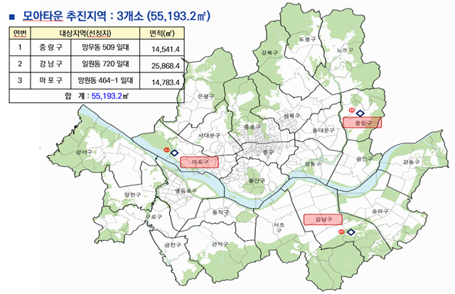 서울시는 지난 10일 제18차 도시계획위원회를 거쳐 모아타운 대상지 3곳은 토지거래허가구역으로 신규 지정하고 기존 신속통합기획·공공재개발 선정지 63곳은 재지정했다고 11일 밝혔다. /서울시