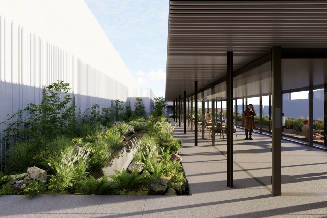 오랜 시간 닫혀있던 세종문화회관 대극장 옥상을 시민에게 개방하는 세종문화회관 옥상정원 조성 사업의 최종 당선작으로 건축사사무소 김이홍아키텍츠+스튜디오테라가 선정됐다. 사진은 옥상정원 동측면으로 광화문광장 방향의 모습. /서울시