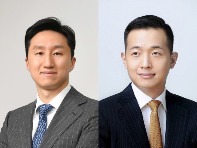 HD현대중공업과 한화오션이 KDDX 상세설계·선도함 건조 사업자 선정 방식을 놓고 갈등을 벌이고 있다. (왼쪽부터) 정기선 HD현대 회장과 김동관 한화 부회장. /각사