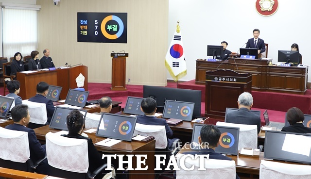 15일 공주시의회가 공주대-충남대 통합반대 성명서를 채택하기로 했으나 표결 결과 7대5로 반대가 우세해 부결됐다. /김형중 기자