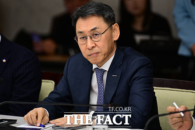 정책 간담회 참석한 정연인 두산에너빌리티 부회장.