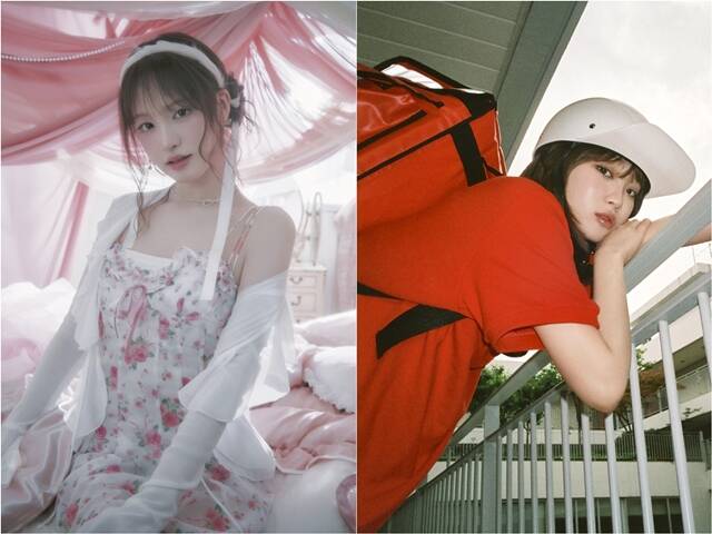 아이브 리즈(왼쪽)와 르세라핌 김채원이 '2025 가요대축제'에서 아이유의 '네버 엔딩 스토리' 무대를 꾸민다. /스타쉽엔터테인먼트, 쏘스뮤직