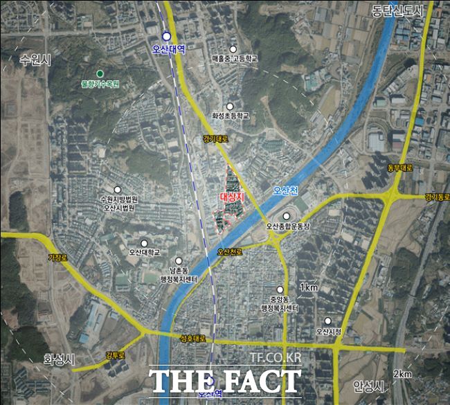 오산시 궐동2구역 재개발사업 위치도. /오산시