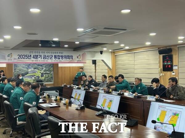 지난 16일 열린 금산군 2025년 4분기 통합방위협의회 회의 모습 /금산군