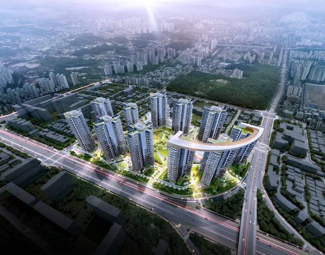 서울 송파구 오금현대아파트 재건축 사업이 상가 갈등을 봉합하고 조합 출범 단계에 들어섰다. 사진은 오금현대 재건축 조감도다. /나우동인건축사무소