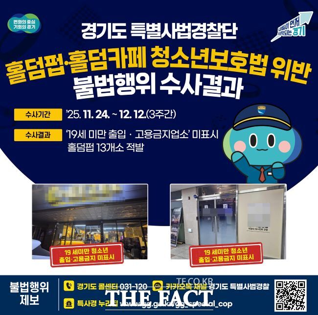 홀덤펍·홀덤카페 불법행위 수사 결과 /경기도