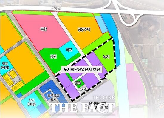 경기 파주시가 도시첨단산업단지를 조상할 예정인 운정 3지구 별하람마을 인근 유보지 내 위치도. /파주시