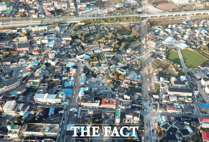 도시재생 노후주거지정비 지원사업에 선정된 풍기읍 동부리 전경. /영주시