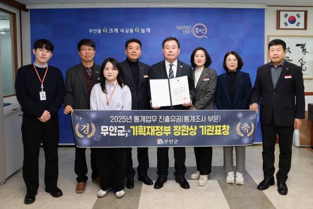 2025 통계업무 진흥유공 기획재정부장관 기관표창 기념사진./무안군