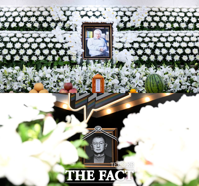 .'현역 최고령 배우' 이순재(위쪽)와 한국 코미디의 정체성을 확립한 전유성이 세상을 떠나 큰 슬픔을 안겼다. /더팩트 DB