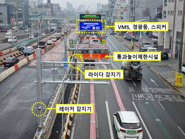 스마트 진입제한 안내시스템 현장 설치 현황. /서울시