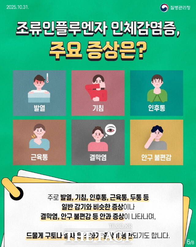 질병관리청 조류인플루엔자 인체감염증 홍보문. /천안시