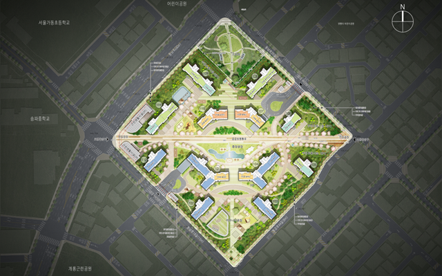 가락극동아파트 재건축 사업을 통해 가락동 일대에 약 4200세대 주택이 공급된다. /서울시