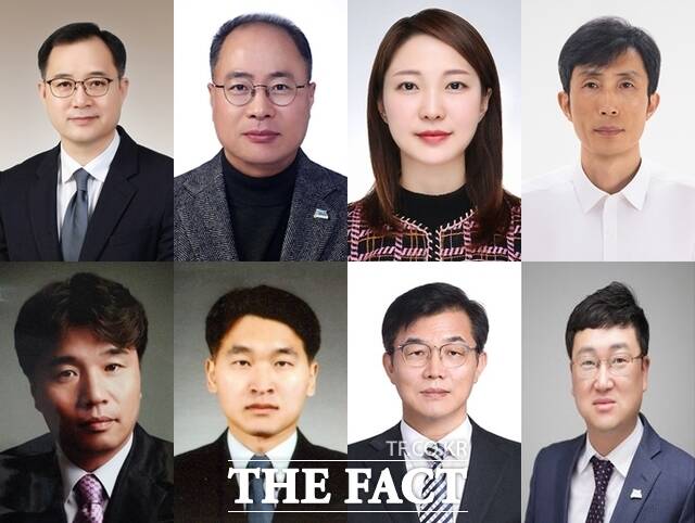 김철태 전북도 정책기획관(왼쪽 윗줄 시계 방향으로), 방상윤 전북도 복지여성보건국장, 양선화 전북도 미래첨단산업국장, 박동우 전북도 인재개발원장, 신원식 전북도 문화체육관광국장, 이순택 전북도 환경산림국장, 최정일 전북도 건설교통국장, 문성철 전북도 특별자치교육협력국장. /전북도