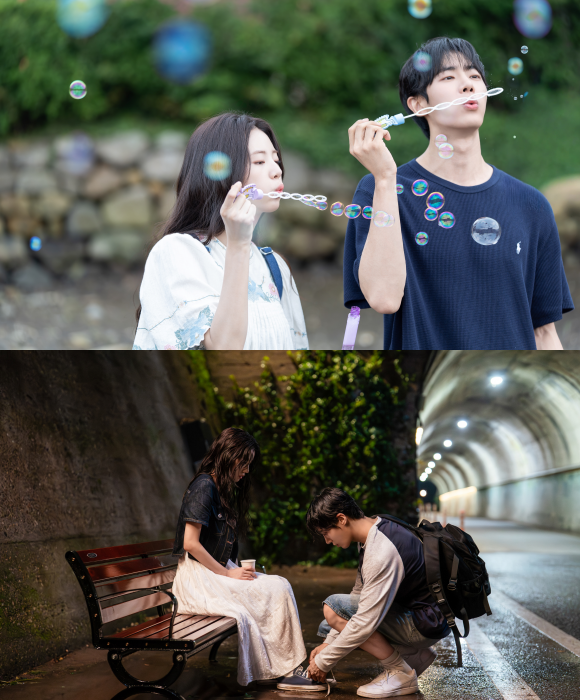 추영우(위쪽 사진의 오른쪽)는 이번 작품을 통해 처음 만난 신시아에 관해 