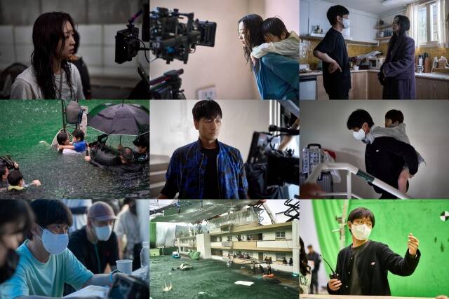 넷플릭스가 영화 '대홍수'의 비하인드 스틸을 공개했다. /넷플릭스