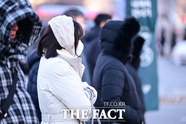 출근길에 나선 직장인들이 새해 첫 한파에 움츠리고 있다.