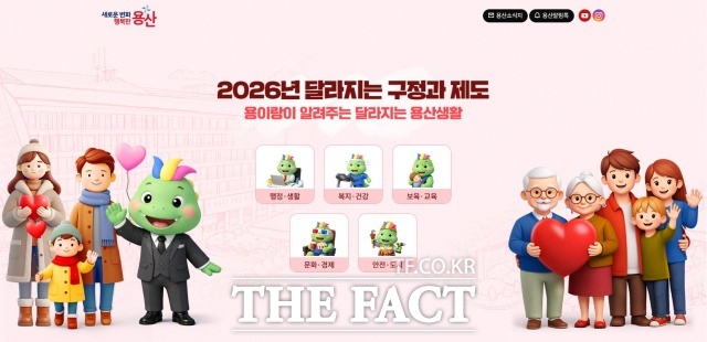 서울 용산구(구청장 박희영)가 2일 2026년 구민의 일상에 직접적인 변화를 가져올 주요 정책과 제도를 정리한 ‘2026 달라지는 구정과 제도’를 누리집에 공개했다고 밝혔다. /용산구