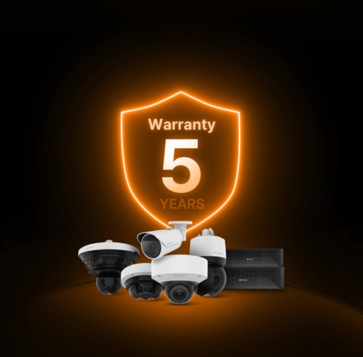 한화비전은 올해부터 생산되는 네트워크 제품을 대상으로 무상 수리 등을 포함한 품질 보증 기간을 기존 3~4년에서 5년으로 늘린다고 2일 밝혔다. /한화비전