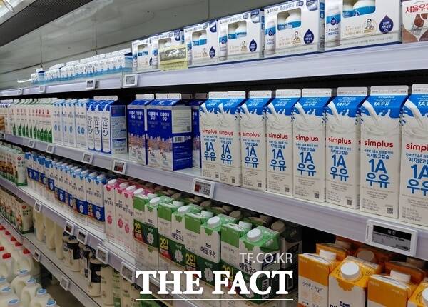 2026년 들어 미국, 유럽 수입산 유제품 관세가 전면 폐지되면서 국내 유업계가 더 큰 어려움에 직면했다. 사진은 서울 시내 한 홈플러스 매장의 우유 진열대 모습. /손원태 기자