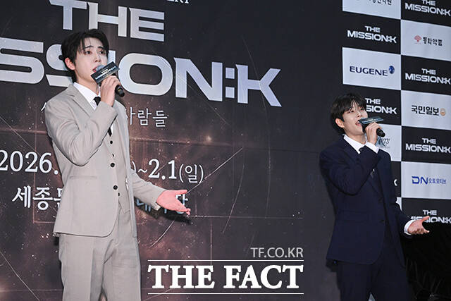 뮤지컬배우 서범석이 5일 오전 서울 중구 프레스센터에서 열린 2026 뮤지컬 콘서트 ‘더 미션:K’ 기자간담회에 참석해 무대를 선보이고 있다.