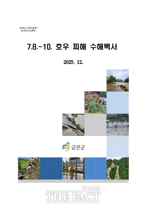 금산군 수해백서 표지 /금산군