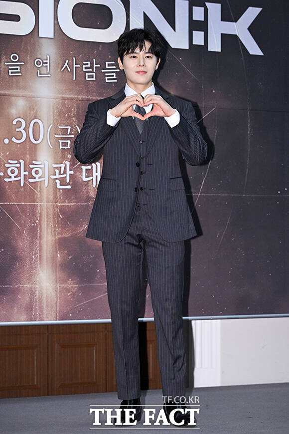 뮤지컬배우 서범석과 가수 MJ, 재윤, 김동준, 리키(왼쪽부터)가 5일 오전 서울 중구 프레스센터에서 열린 2026 뮤지컬 콘서트 ‘더 미션:K’ 기자간담회에 참석해 포즈를 취하고 있다. /서예원 기자