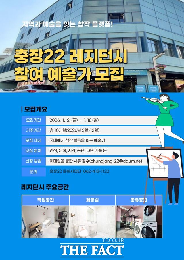충장22 레지던시 참여 예술가 모집 홍보 포스터./광주 동구