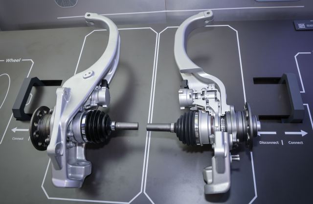 현대위아가 6~9일(현지시간) 미국 라스베이거스에서 열리는 2026 국제전자제품박람회(CES 2026)에 전시한 WDS(Wheel Disconnect System) 모습. /현대위아
