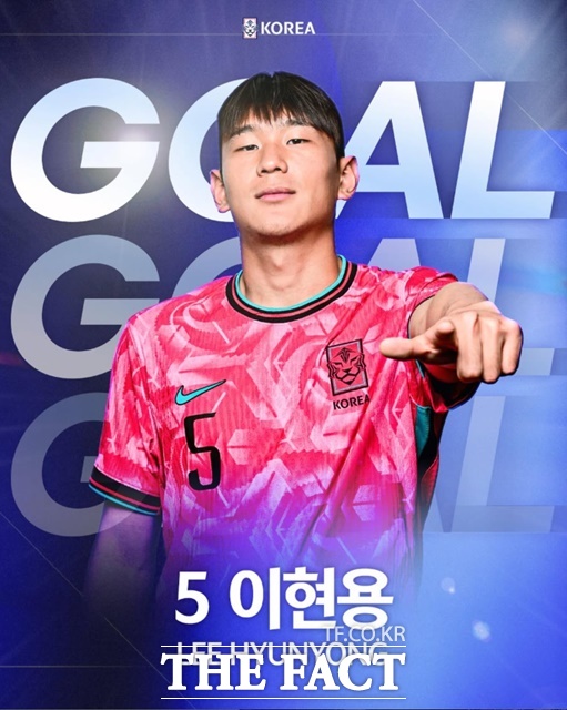 레바논과 2차전 전반 20분 헤더 동점골을 터뜨린 이현용./KFA