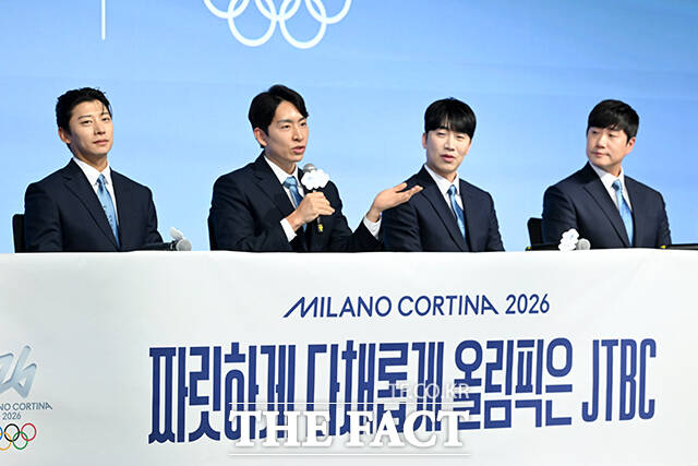 곽준석 JTBC 편성전략실장이 14일 오후 서울 영등포구 페어몬트 앰배서더 서울 그랜드볼룸에서 열린 JTBC '2026 밀라노 코르티나 동계올림픽' 기자간담회에 참석해 인사말을 하고 있다. /서예원 기자