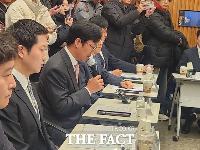 오세진 코빗 대표가 디지털자산업계 정책 간담회에서 이용자 보호 강화와 디지털자산 2단계 입법에 대한 업계 의견 반영의 필요성을 강조하고 있다. /박지웅 기자