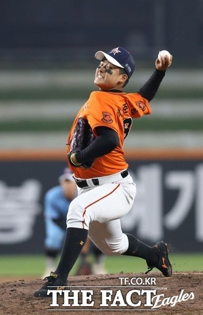 박준현은 천안북일고 시절 동료선수에 언어 폭력과 따돌림을 행사해 충남교육청으로부터 서면 사과 조치를 받았다. /한화 이글스