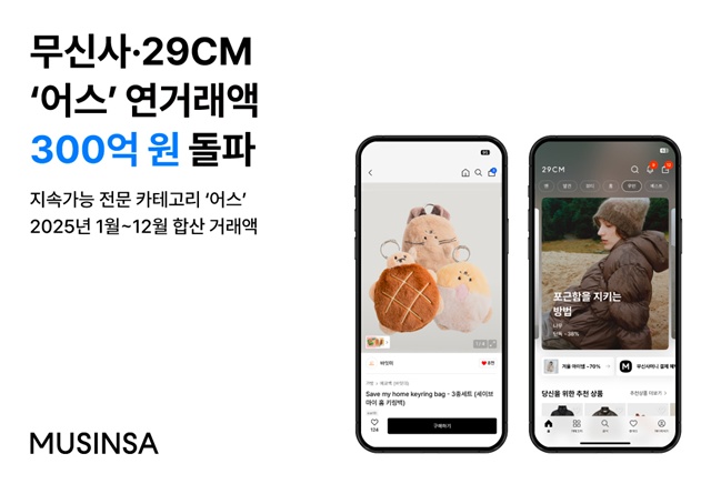 무신사와 29CM이 운영하는 '어스'가 지난해 합산 거래액 300억원을 돌파했다. /무신사