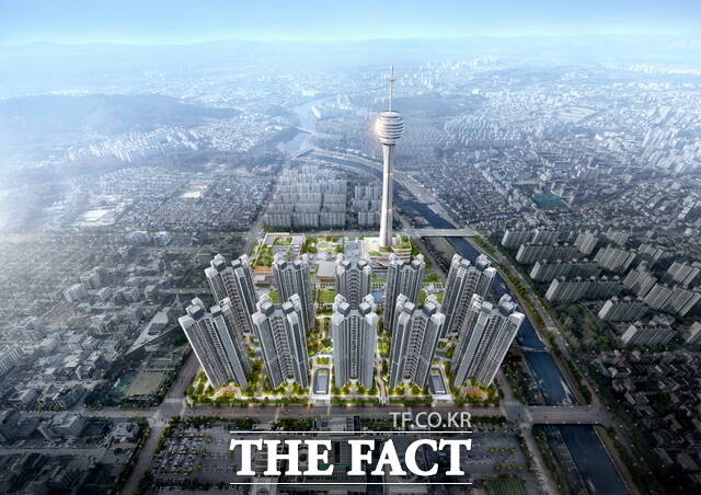 전주시 완산구 효자동 옛 대한방직 터 전주 관광타워 복합개발사업 조감도. /자광