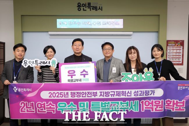 용인시는 행정안전부로부터 16일 2025년 지방규제혁신 성과 평가 우수기관으로 선정됐다. /용인시